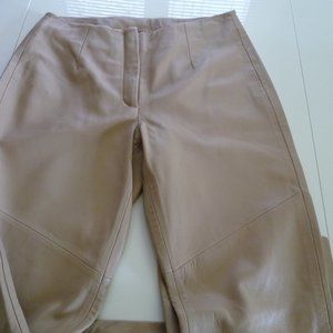 PELLE STUDIO WILSONS women's beige genuine leather filly lined pants size 8